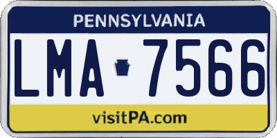 PA license plate LMA7566