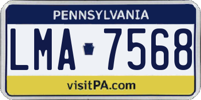 PA license plate LMA7568