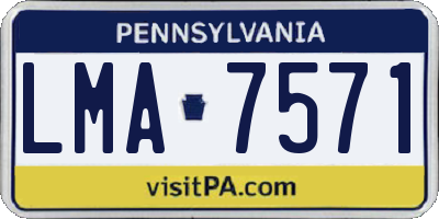 PA license plate LMA7571