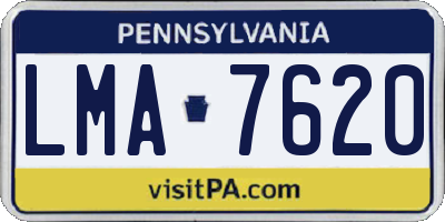 PA license plate LMA7620