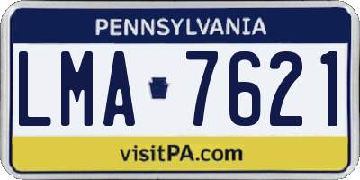 PA license plate LMA7621
