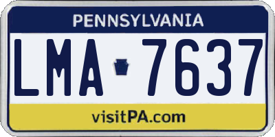 PA license plate LMA7637