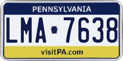 PA license plate LMA7638