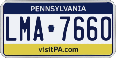 PA license plate LMA7660