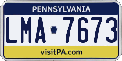 PA license plate LMA7673