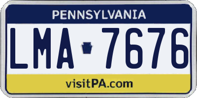 PA license plate LMA7676