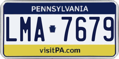PA license plate LMA7679