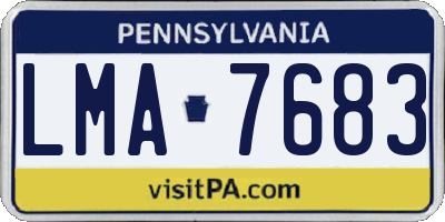 PA license plate LMA7683