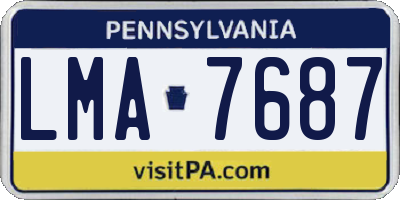 PA license plate LMA7687