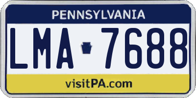 PA license plate LMA7688