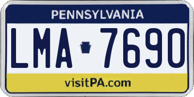 PA license plate LMA7690