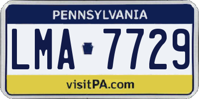 PA license plate LMA7729