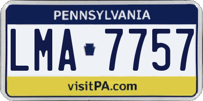 PA license plate LMA7757