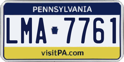 PA license plate LMA7761