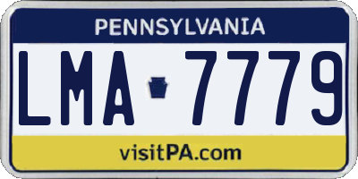 PA license plate LMA7779