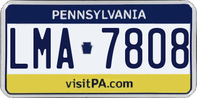 PA license plate LMA7808