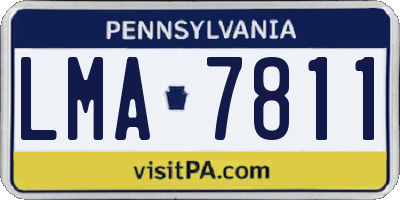 PA license plate LMA7811