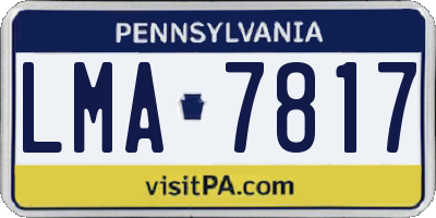 PA license plate LMA7817