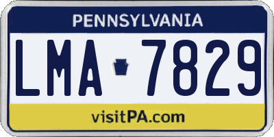 PA license plate LMA7829