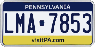 PA license plate LMA7853