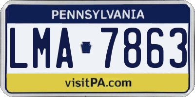 PA license plate LMA7863
