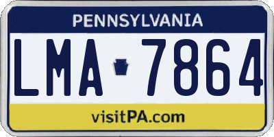 PA license plate LMA7864
