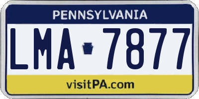 PA license plate LMA7877
