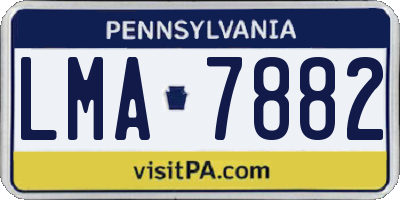 PA license plate LMA7882