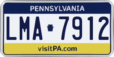 PA license plate LMA7912