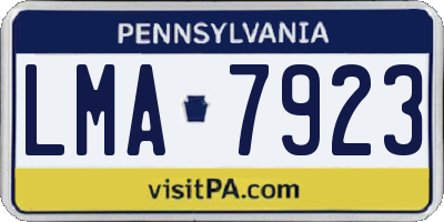 PA license plate LMA7923