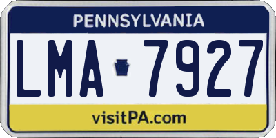 PA license plate LMA7927