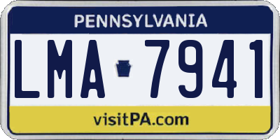 PA license plate LMA7941
