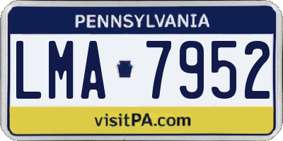 PA license plate LMA7952