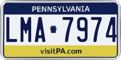 PA license plate LMA7974