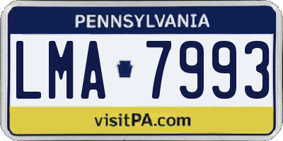 PA license plate LMA7993