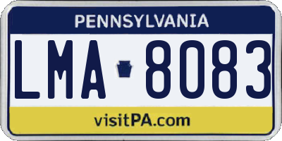 PA license plate LMA8083