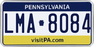 PA license plate LMA8084