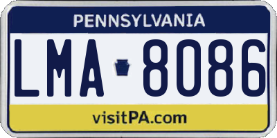 PA license plate LMA8086
