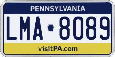 PA license plate LMA8089