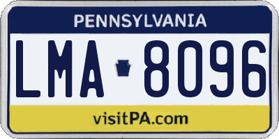 PA license plate LMA8096