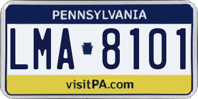 PA license plate LMA8101