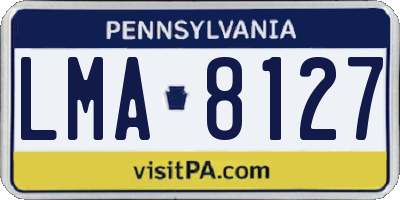PA license plate LMA8127