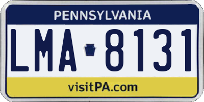 PA license plate LMA8131