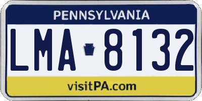 PA license plate LMA8132