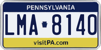 PA license plate LMA8140