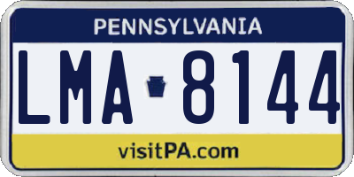 PA license plate LMA8144