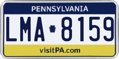 PA license plate LMA8159