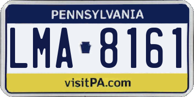 PA license plate LMA8161
