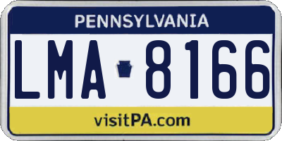 PA license plate LMA8166