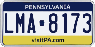 PA license plate LMA8173